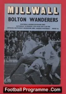 Millwall v Bolton Wanderers 1974