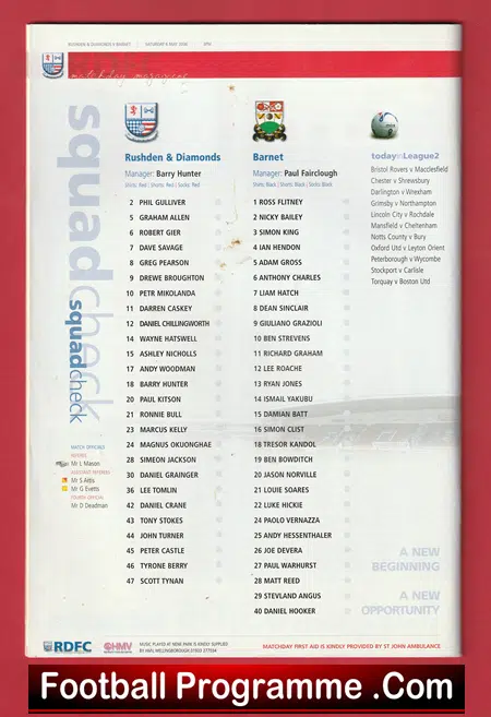 Rushden Diamonds v Barnet 2006 - Image 3