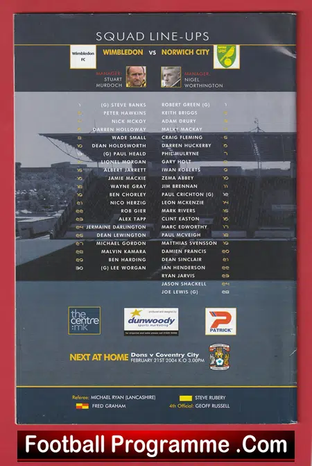 Wimbledon v Norwich City 2004 - Last Season as Wimbledon FC - Image 3