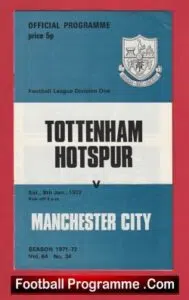 Tottenham Hotspur v Manchester City 1972