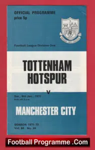 Tottenham Hotspur v Manchester City 1972