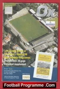Oxford United v Port Vale 2001 – Last League Match The Manor