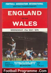 England v Wales 1975 – British Championship at Wembley