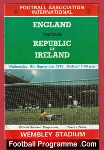 England v Ireland 1976 – International Match Wembley
