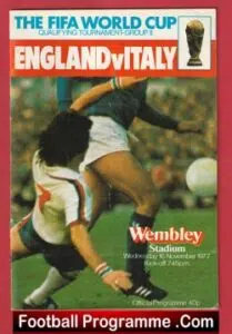 England v Italy 1977 – FIFA World Cup Qualifying
