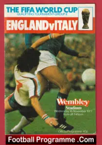 England v Italy 1977 – FIFA World Cup Qualifying
