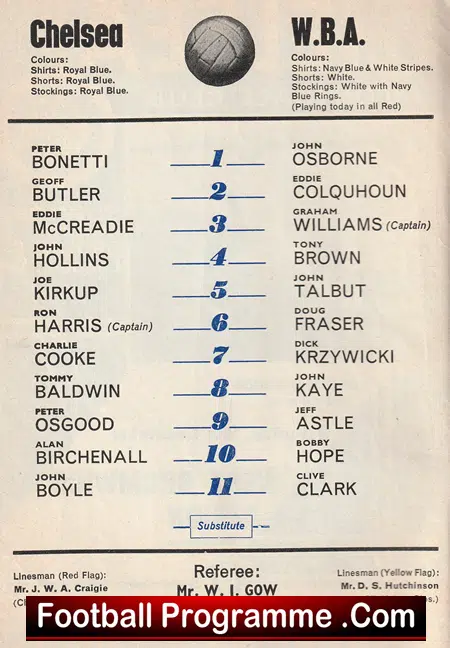 Chelsea v WBA 1967 - Image 3
