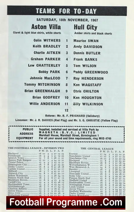 Aston Villa v Hull City 1967 - Image 3