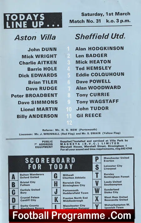 Aston Villa v Sheffield United 1969 - Image 3