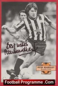 Newcastle United Peter Beardsley Signed Magazine Picture
