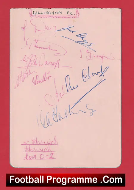 Gillingham Football Club Multi Signed Sheet Pos 1960s ? - Image 2