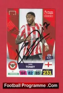 Brentford Ivan Toney SignedAutographed Football Card