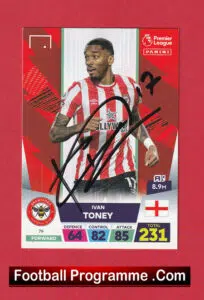Brentford Ivan Toney SignedAutographed Football Card