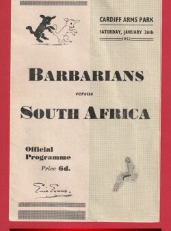 Barbarians Rugby v South Africa 1952 – Cardiff Arms Park