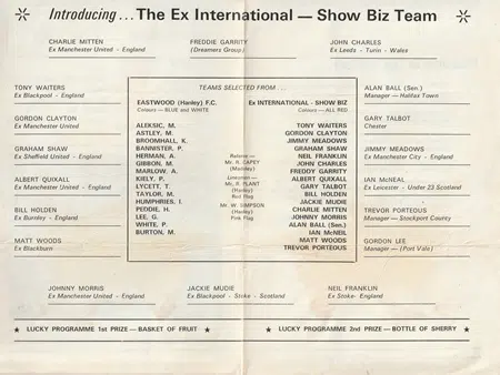 Eastwood v Ex International Show Biz 1969 - Charity Match Albert Quixall - Image 3