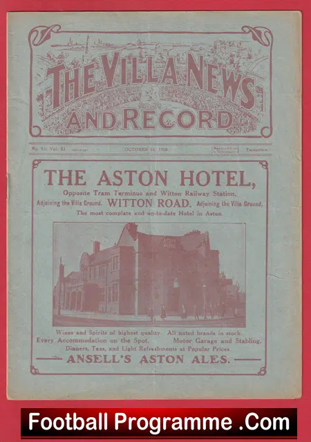 Aston Villa v Preston 1921 - 1920s Football Programmes - Image 2