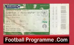Everton v Manchester United 2014 – Match Ticket