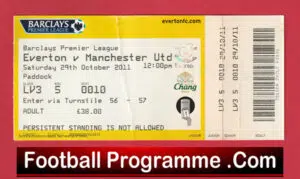 Everton v Manchester United 2011 – Football Ticket
