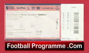 Everton v Manchester United 2020 – Match Ticket Covid Season