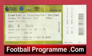 Everton v Manchester United 2016 – Match Ticket