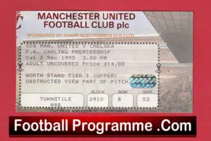Manchester United v Chelsea 1995 – Match Ticket