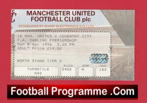 Manchester United v Coventry City 1996 – Football Ticket