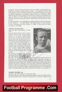 Manchester United Nobby Stiles Autograph Signed Biography Book Sheet Man Utd