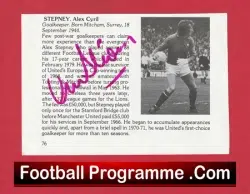 Manchester United Alex Stepney Autograph Signed Biography Book Sheet Man Utd