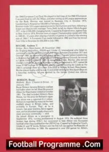 Manchester United Andy Ritchie Autograph Signed Biography Book Sheet Man Utd