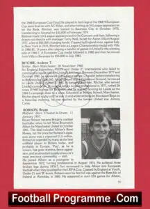 Manchester United Andy Ritchie Autograph Signed Biography Book Sheet Man Utd
