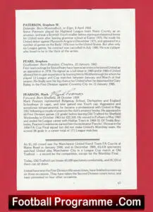Manchester United Mark Pearson Autograph Signed Biography Book Sheet Man Utd