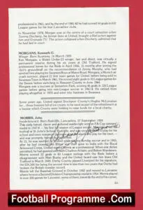 Manchester United Johnny Morris Autograph Signed Biography Book Sheet Man Utd