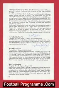 Manchester United Noel McFarlane Autograph Signed Biography Book Sheet Man Utd