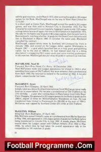 Manchester United Noel McFarlane Autograph Signed Biography Book Sheet Man Utd