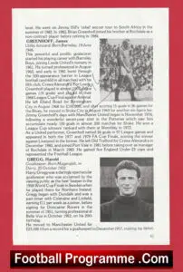 Manchester United Jimmy Greenhoff Autograph Signed Biography Book Sheet Man Utd