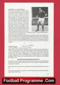 Manchester United Ronnie Cope Autograph Signed Biography Book Sheet Man Utd
