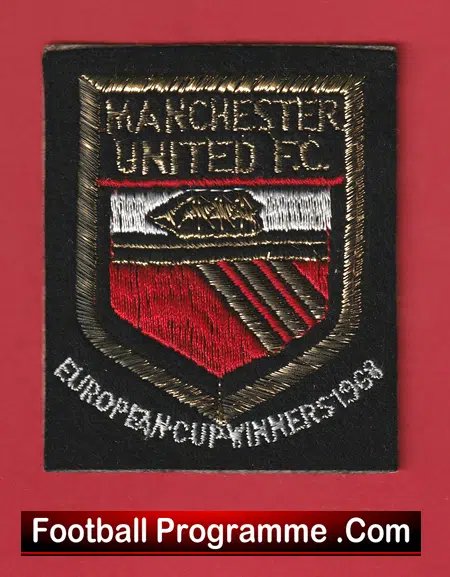 Manchester United Football Club European Cup Winners Crest Badge Patch 1968 - Image 2