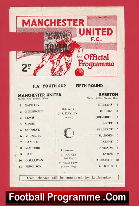 Manchester United v Everton 1968 - FA Youth Cup - Image 2