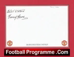 Manchester United Tommy Heron Autographed Signed Card 1958 – 1961