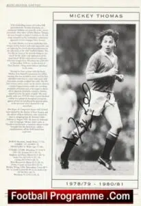 Manchester United Mickey Thomas Autograph Signed Man Utd 1978 – 1981