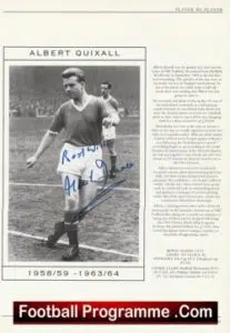 Manchester United Albert Quixall Autograph Signed Man Utd 1988 – 1964