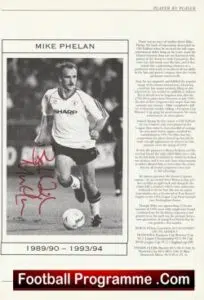 Manchester United Mike Phelan Autograph Signed Man Utd