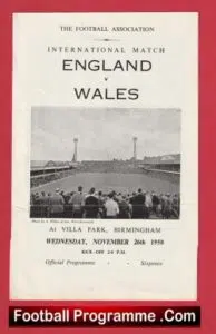 England v Wales 1958 – Aston Villa + Bobby Charlton