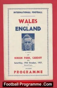 Wales v England 1957 – Pirate Programme – Duncan Edwards Played