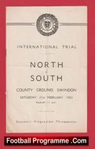 North v South 1953 Trials Match at Swindon + Bobby Charlton