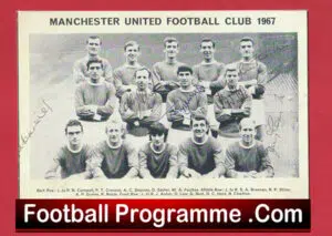 Manchester United Football Club Multi Signed Autographed Picture 1967
