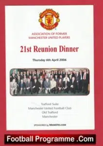 Manchester United Reunion Former Players Charity Dinner 2006 – Multi Signed