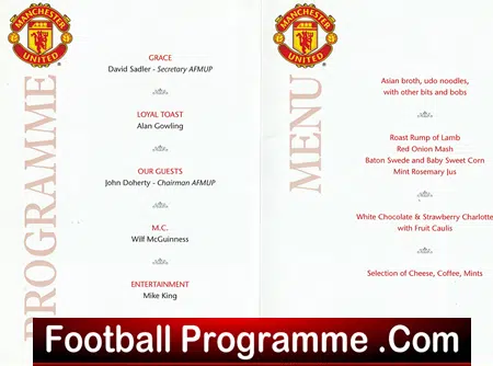 Manchester United Reunion Former Players Charity Dinner 2006 - Multi Signed - Image 3