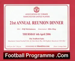 Manchester United Reunion Former Players Charity Dinner 2006 - Multi Signed - Image 4