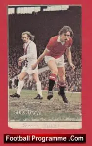 Manchester United Sammy McIlroy Autograph Signed Picture Man Utd